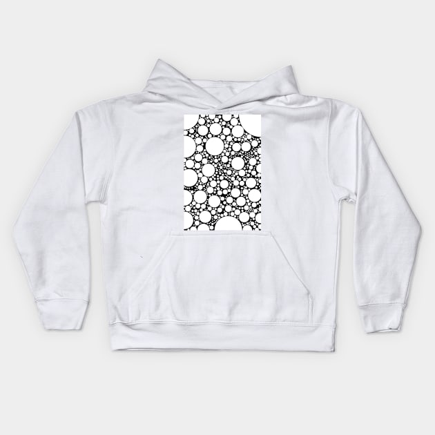 White and Black Bubbles Pattern Design Kids Hoodie by love-fi